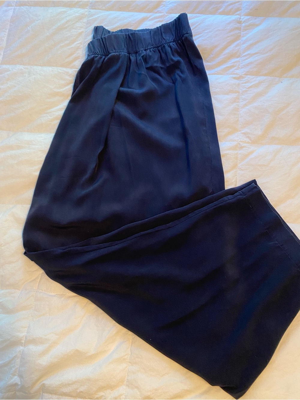 Elizabeth Suzann Navy Silk Andy Trouser - Picture 2 of 5